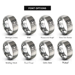 font options for inside engraving on grey dslr camera rings