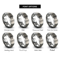 font options for inside engraving on silver dslr camera rings