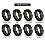 font options for inside engraving on gunmetal & black dslr camera rings