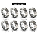 font options for inside engraving on gray duafe circle rings