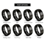 font options for inside engraving on black dual jacks rings