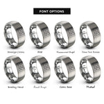 font options for inside engraving on grey dual jacks rings