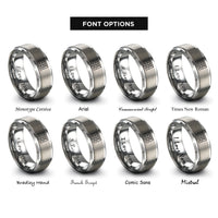 font options for inside engraving on gray dual jacks rings