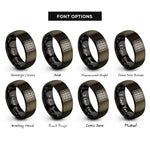 font options for inside engraving on gunmetal & black dual jacks rings