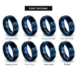 font options for inside engraving on blue dubai skyline rings