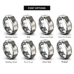 font options for inside engraving on silver dubai skyline rings
