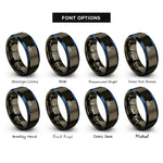 font options for inside engraving on gunmetal & blue dubai skyline rings