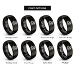 font options for inside engraving on black duck rings