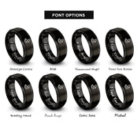 font options for inside engraving on black duck rings