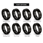 font options for inside engraving on black duck rings