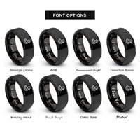 font options for inside engraving on black duck rings