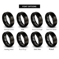 font options for inside engraving on black duck rings