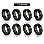 font options for inside engraving on black duck blind decoys rings