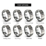 font options for inside engraving on silver duck blind decoys rings