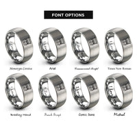 font options for inside engraving on silver duck blind decoys rings