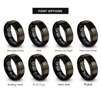 font options for inside engraving on gunmetal & black duck blind decoys rings