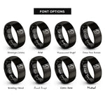 font options for inside engraving on black duck call lanyard rings