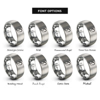 font options for inside engraving on grey duck call lanyard rings