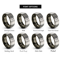 font options for inside engraving on gunmetal & gray duck call lanyard rings