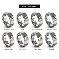 font options for inside engraving on gray duck rings