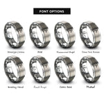 font options for inside engraving on grey duck rings