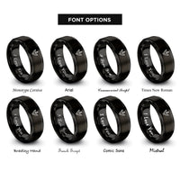 font options for inside engraving on black duck track rings