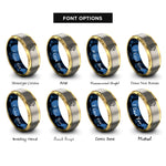 font options for inside engraving on gold & blue & grey duckling rings