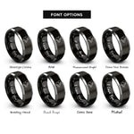 font options for inside engraving on black & gray dumbo rat rings