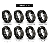 font options for inside engraving on black & gray dumbo rat rings