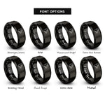 font options for inside engraving on black dumbo rat rings