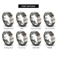 font options for inside engraving on silver dumbo rat rings