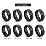 font options for inside engraving on black dunes ridge rings