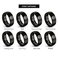 font options for inside engraving on black dunes ridge rings