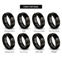font options for inside engraving on black dunes ridge rings