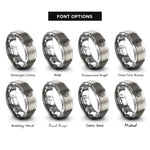 font options for inside engraving on grey dunes ridge rings