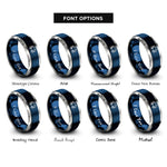 font options for inside engraving on blue & gray dungeness crab rings