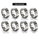font options for inside engraving on gray dungeness crab rings