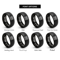 font options for inside engraving on black duplex rings