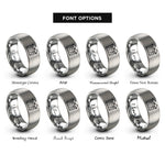 font options for inside engraving on grey duplex rings