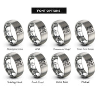 font options for inside engraving on grey duplex rings