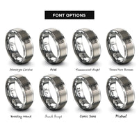 font options for inside engraving on grey duplex rings