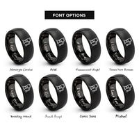 font options for inside engraving on black dust collector rings