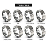 font options for inside engraving on gray dust collector rings