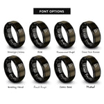 font options for inside engraving on gunmetal & black dust collector rings