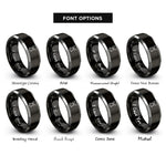 font options for inside engraving on black & silver dutch rabbit rings