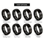 font options for inside engraving on black dutch rabbit rings