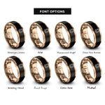font options for inside engraving on black & rose gold dwarf campbells hamster rings