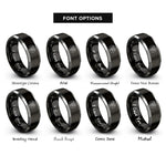 font options for inside engraving on black & gray dwennimmen circle rings