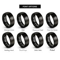 font options for inside engraving on black dwennimmen circle rings