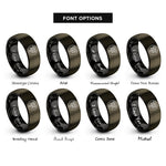 font options for inside engraving on gunmetal & black dwennimmen circle rings